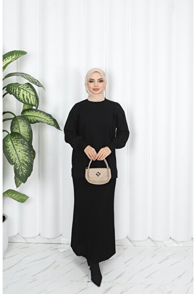 NİSUM MODA Silvery Mercerized Skirt Suit