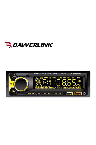 Bawerlink BW6308 Bluetooth Oto Teyp | Çift USB Girişli | 4x60W Amfi Çıkışlı | SD/USB/AUX Destekli Ar