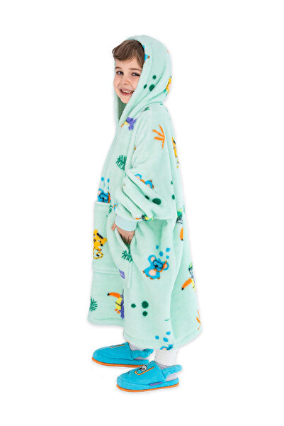 Milk & Moo Little Mermaid Wearable Hooded Blanket with Pouch Green