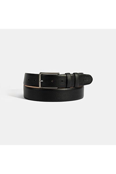 Desa Men's Black Leather Classic Belt