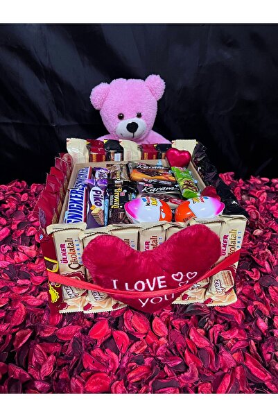ozbience Pembe Ayıcık ve Çikolata Dolulu Hediye Kutusu, Sevgi Dolu Hediye