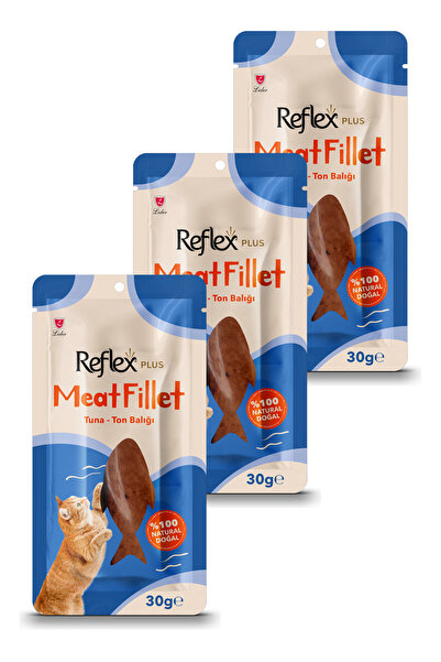 Reflex Meat Fillet Yetişkin Kediler için Ödül Maması Ton Balığı 30 Gr Üçlü Paket