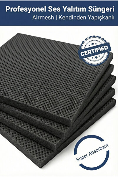 Arnee Profesyonel Ses Yalıtım Süngeri - 50x50 cm 20 mm Yapışkanlı Akustik Ses Yalıtım İzolasyon Paneli