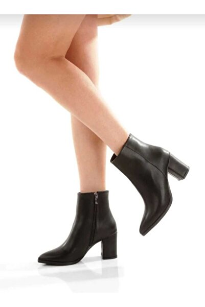 Milano Comfortable Casual Leather Heeled Shoes with Zipper