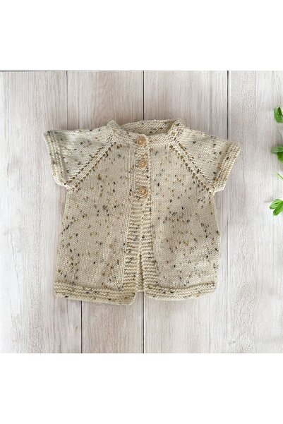 The Cloudish Shop سترة محبوكة يدويًا للأطفال باللون الرمادي