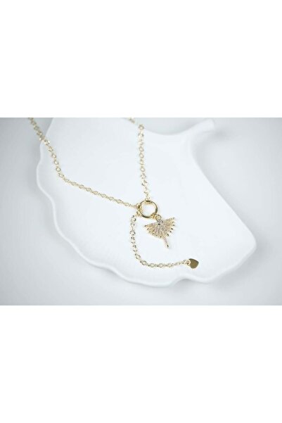 ATELİER TUĞBA قلادة KOL004 VIP14 K على شكل يعسوب مرصعة بالزركون - 52 سم + تمد...