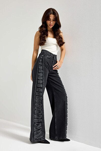 it's basic Women's Smoked Color T-9W5-1 Flare Fit Special Design 100% Cotton Denim Jean