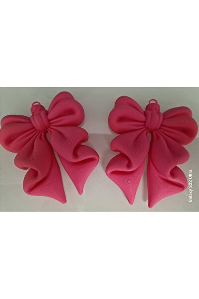 Cadouri3D 3D Printed Christmas Tree Bow, Pink