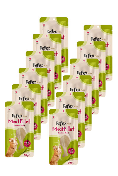 Reflex Meat Fillet Yetişkin Kediler için Ödül Maması Tavuk 30 Gr 12'li Paket