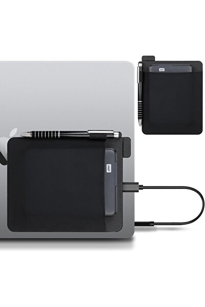 Lacdo حافظة محمولة للقرص الصلب الخارجي لأجهزة الكمبيوتر المحمول، جراب لاصق، أسود