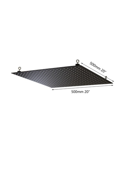 Mexen Matte black shower head, 50 x 50 cm