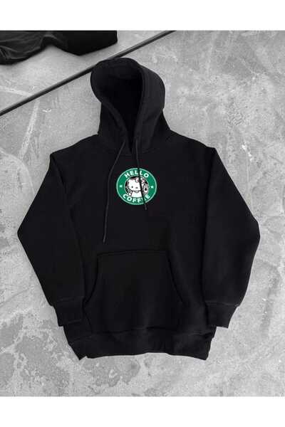 Hunors Sportswear & Company سويت شيرت هيلو كوفي مطبوع موديل يونيسكس من القطن ...