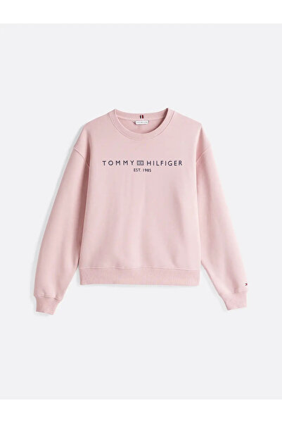 Tommy Hilfiger MDRN REG CORP LOGO C Kadın Pembe Sweatshirt