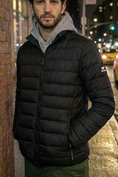 Bad Bear Men's Hoodless Black Thermal Coat