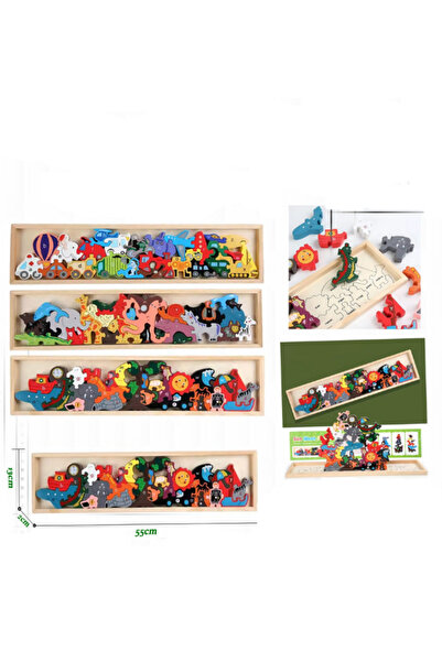 Other مجموعة ألغاز خشبية للأطفال - أحجية موازنة الحيوانات من 48 قطعة في صندوق...