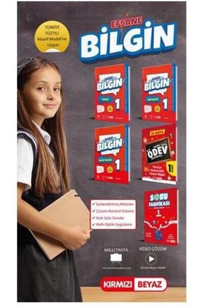 Kırmızı Beyaz Yayınları Kırmızı Beyaz Efsane Bilgin 1. Sınıf 2. Dönem Set (5 ...