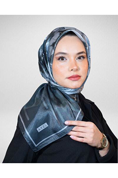 Akel Digital Crystal Scarf Pastel Leaf Pattern