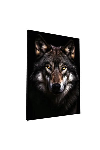 PozaTablou Pictură pe pânză: Portret de lup în lumină misterioasă 70x100 cm