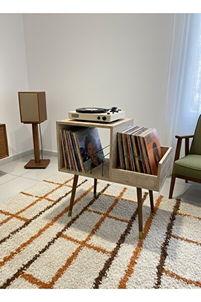 RMD SHOP Sera Plak-Pikap ve Gramofon Sehpası Safir Meşe