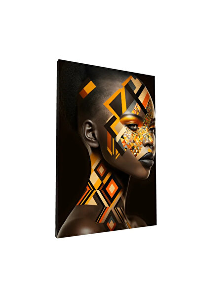 PozaTablou Pictură pe pânză: Portret abstract cu motive africane 50x70 cm