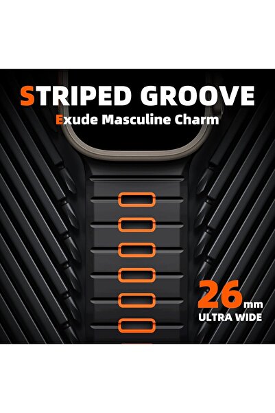 Upeak Sport Band Compatible with Apple Watch Ultra/49/45/44/42mm, 26mm Silicone Replacement Strap