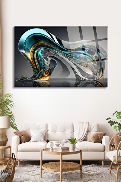 TAULART TABLA METALICĂ STRĂLUCITĂ CU MODEL ABSTRACT, CADOU PENTRU CASĂ, DESIG...