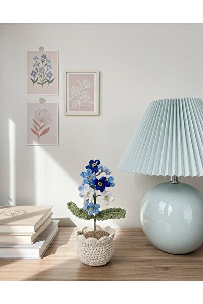 HENERA Saksıda Unutma Beni Çiçeği-Yapay Çiçek-Sevgililer Günü-Hediyelik-Doğum...