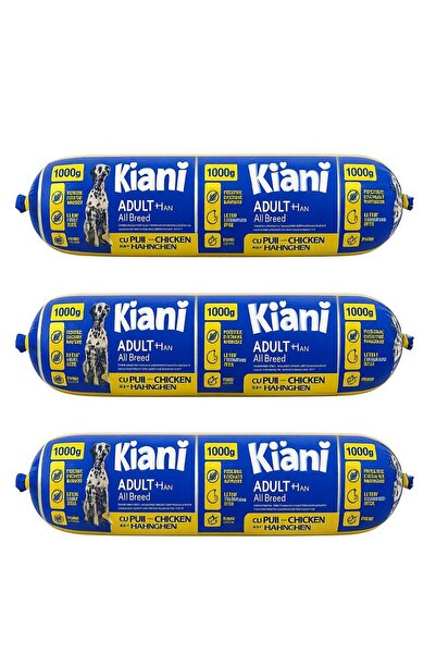 KİANİ Dog Sausage – Adult All Breed, cu Pui – 3x1000 g