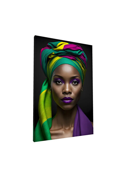 PozaTablou Pânză: Portret vibrant cu turban african (20x30 cm)