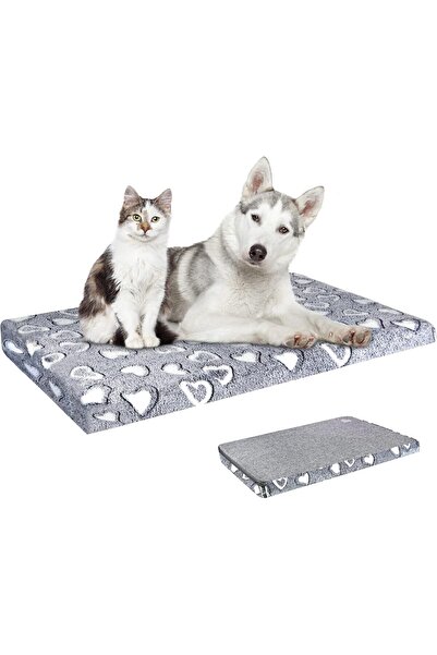 VANKEAN سجادة سرير للكلاب قابلة للعكس (48 بوصة) - غطاء قابل للإزالة والغسل، وبطانة مقاومة للماء، لون رمادي فاتح