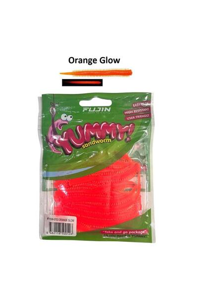 Fujin Yummy Sandworm 7cm LRF Silikonu (20'li) Orange Glow