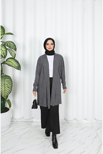 NİSUM MODA Wave Patterned Knitwear Cardigan