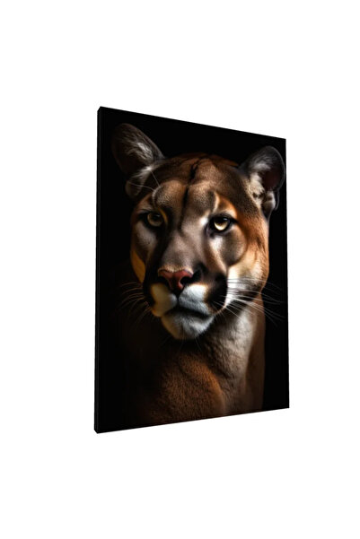 PozaTablou Pictură pe pânză: Portret realist al unei pume în lumină caldă 80x...