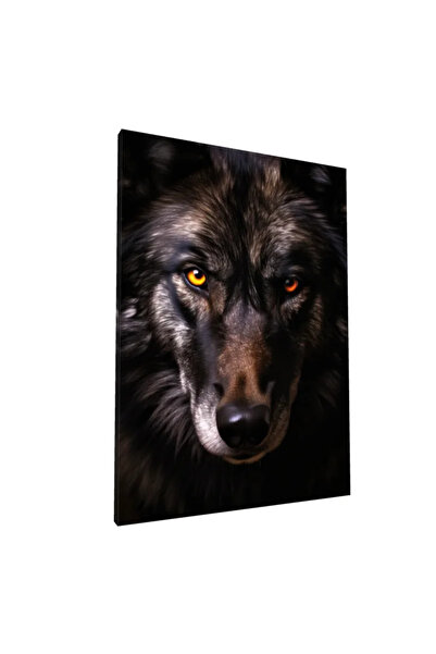 PozaTablou Pictură pe pânză: Privire intimidantă de lup 70x100 cm