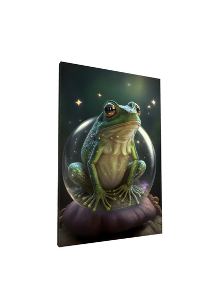 PozaTablou Pictură pe pânză: Broască în glob cu stele strălucitoare 20x30 cm