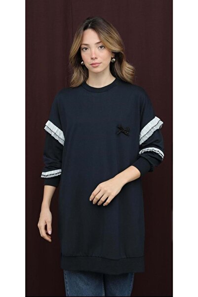 Puane 26K10718 TUNİK SWEAT KOLLARI FIRFIR DETAYLI LACI