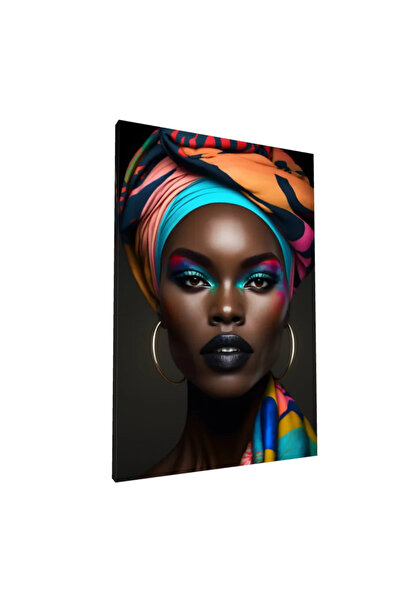 PozaTablou Portret vibrant cu turban african pe pânză (20x30 cm)