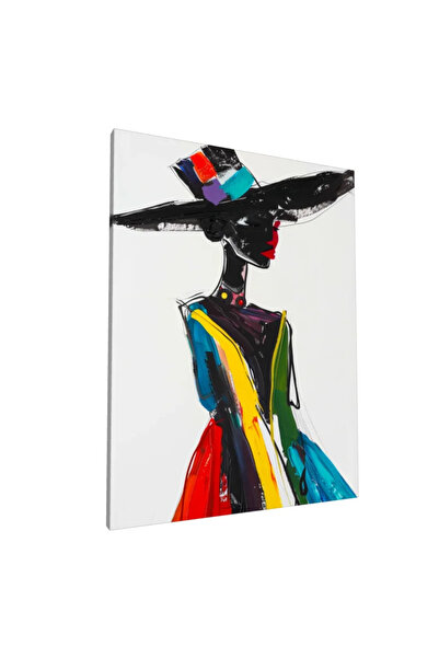 PozaTablou Pictură pe pânză: Portret stilizat cu motive africane 70x90 cm