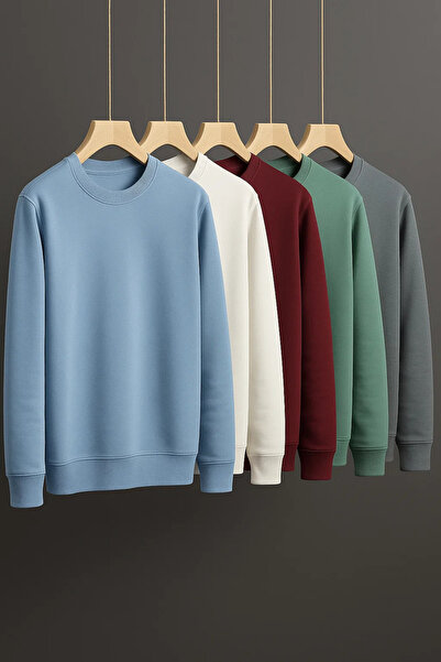 COMBİNE MİCHAİL Men's Basic Oversized Premium 5-Piece Sweater