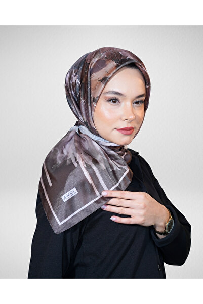 Akel Digital Crystal Scarf Pastel Leaf Pattern
