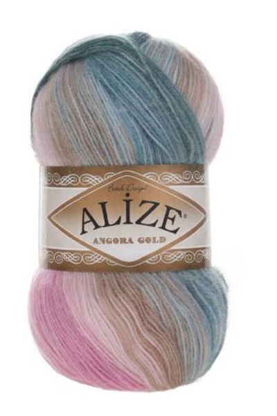 Alize Angora Gold Batik 1 Piece Pink Blue Brown Colar : 2970