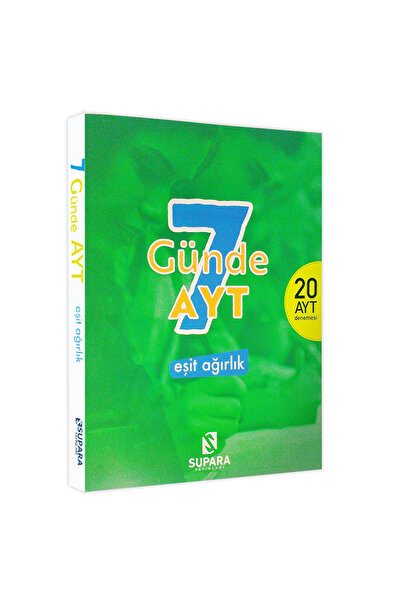 Asimetrik yayınları YKS - AYT 7 Günde Eşit Ağırlık Supara Yayınları Türk Dili...