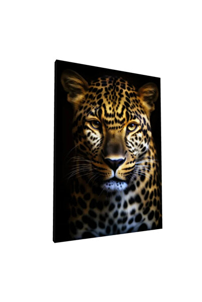 PozaTablou Pictură pe pânză: Portret de leopard realist și detaliat 80x110 cm