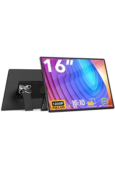 Sim Online Monitor Portabil, 16inch FHD 1200P, Plug & Play, Afisaj 16:10, USB-C si HDMI, Geanta Inclusa