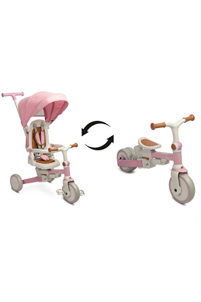 TOYZ by Caretero Tricicleta pentru copii Toyz Faro Pink multifunctionala,ultrapliabila,spatar reglabil,scaun moale ro