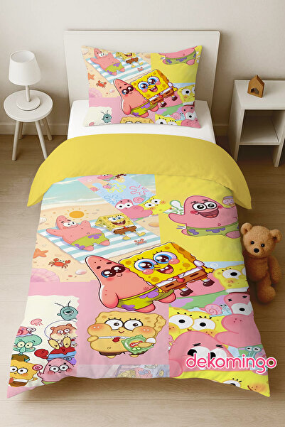 dekomingo SUNGER BOB VE AİLESİ ÇOCUK ODASI NEVRESİM TAKIMI ( ÇARŞAFSIZ )