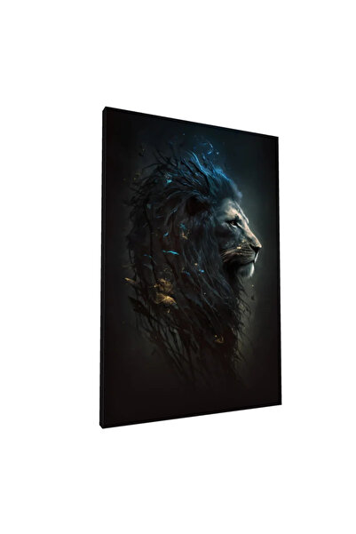 PozaTablou Pictură pe pânză: Portret de leu cu efecte abstracte 70x100 cm