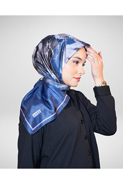 Akel وشاح كريستالي رقمي بنمط أوراق الشجر الباستيل