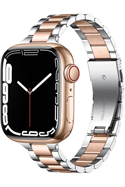 Upeak Metal Strap Compatible with Apple Watch 38/40/41mm, Stainless Steel Slim Replacement Band, Sil