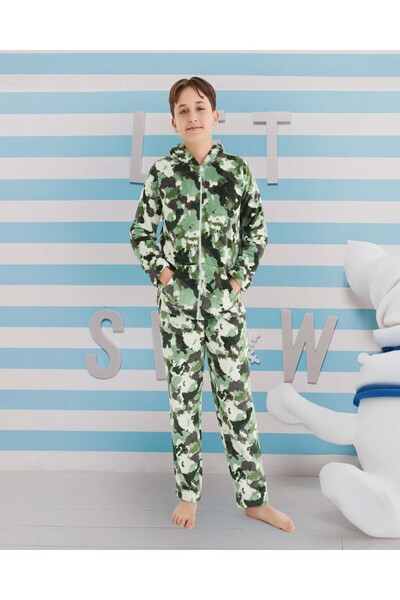 Aydoğan Boy's Fleece Pajama Set-240522